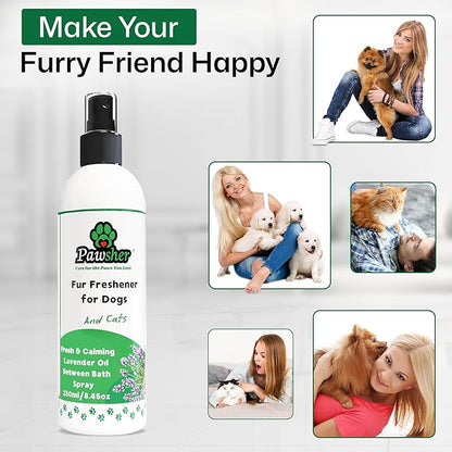 Lavender Dog Perfume Spray – Long-Lasting Dog Cologne & Deodorizing Spray for Dogs and Cats, Helps Eliminate Odor Between Baths, Gentle Grooming Freshener for Sensitive Skin – 8.45 oz