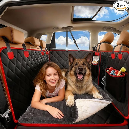 Dog Car Seat Cover for Back Seat, New Upgraded Heavy Duty Dog Car Seat Cover, Waterproof and Wear-Resistant Bench Back Seat Cover with Non-Slip Pad, 63"x52"Size Fits Cars, Trucks, SUVs