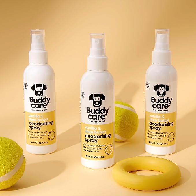 Dog Deodorising Spray - Deodorising Spray for Dogs - With Aloe Vera and Pro Vitamin B5 (Vanilla & Shea Butter, 200ml)