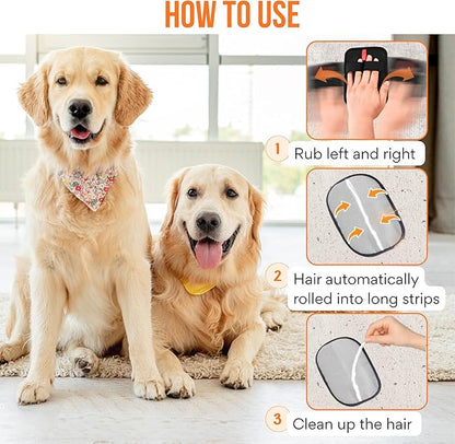 2PCS Upgraded Pet Hair Removal Glove & Pet Bandana; Electrostatic, Reusable Hair Removal for Dogs & Cats, Static Fur Removal Magic Brush, Pet Hair Removal Tool
