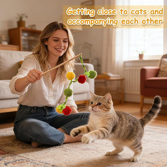 Durable Cat Toys with Catnip, Self-Play Hanging Kicker Toy for Indoor Cats, Interactive Window/Door Mount Design with Bell & Spring for Kittens and Adult Cats (Red&Green)