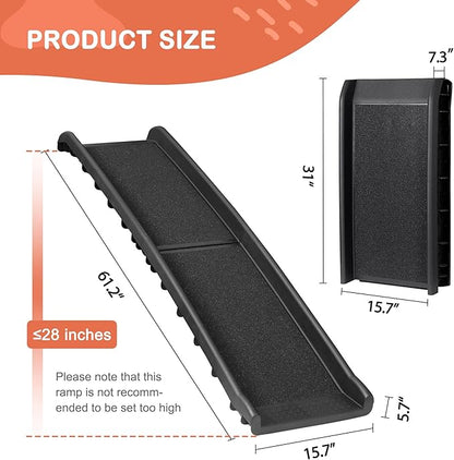 Folding Dog Ramp for Car 61 Inches Dog Ramps for Large Dogs Non-Slip Surface Portable Dog Car Ramp for SUV Car & Truck Outdoor Pet Ramp