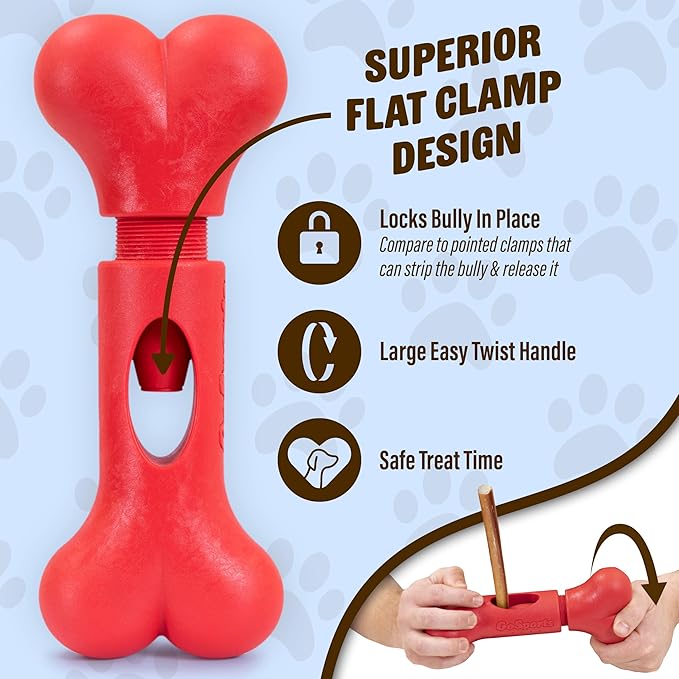 GoSports Chew Champ Bully Stick Holder for Dogs - Securely Holds Bully Sticks to Help Prevent Choking - 8 Inch Size