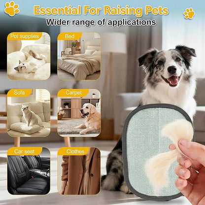 Pet Hair Removal Glove for Cat & Dog,Resuable Five-Finger Electrostatic Magic Brush,Washable Multi-Surface Pet Hair Remover Tool for Furniture, Clothing, Sofa, Carpet, Bed & Car