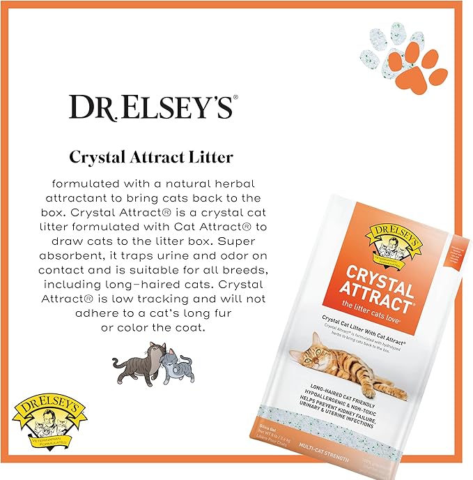Dr. Elsey's Crystal Attract Silica Cat Litter, 8lbs