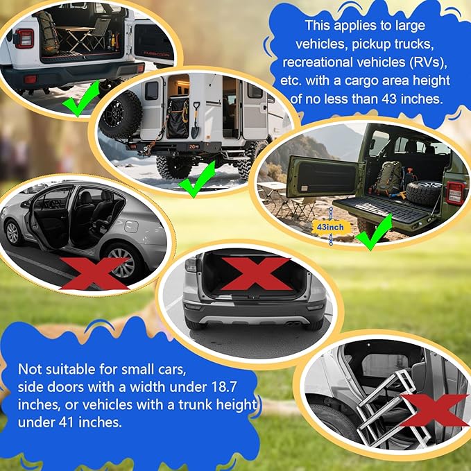 Dog Stairs for Large Dogs - Extra-Wide 20-Inch Step 43-Inch 5-Step Extra Dog Steps Tall Designed for Oversized SUVs, Off-Road Vehicles, and Pickup Trucks