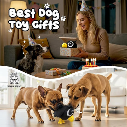 Squeaky Dog Toy for Small & Medium Dogs – Cute Black Crow Plush Dog Toy – Soft Stuffed Animal Puppy Toy with Squeaker for Interactive Play, Safe Durable Plush Toy to Keep Pets Busy – 6.5"