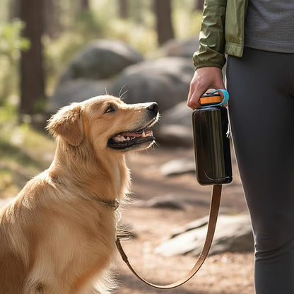 OllyDog OllyBottle, Dog Water Bottle with Detachable Bowl, No Spill Travel Bottle for Dogs, Wide Drinking Cup, BPA-Free Tritan, Easy Clean, Convenient for Walking & Hiking (1L, Chromatic)