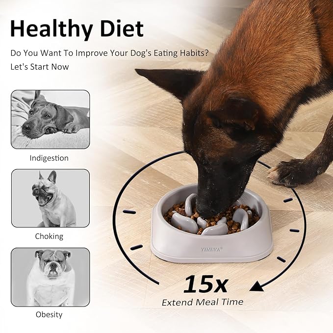 Slow Feeder Dog Bowls, Pet Supplies That Slow Down Eating, Pet Food Bowls, Maze Dog Puzzle Feeder for Medium Breed
