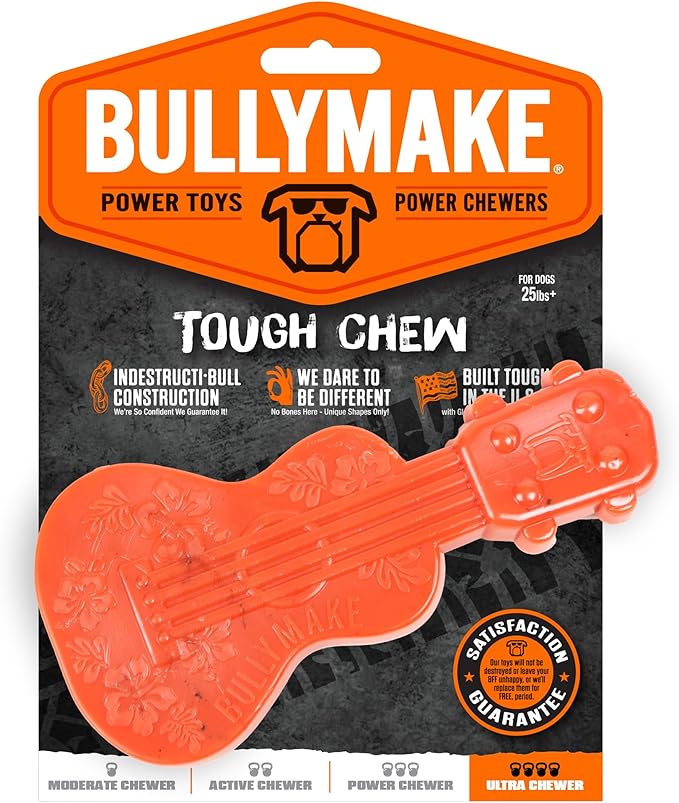 BullyMake Toss n' Treat Peanut Butter Flavored Ukelele Dog Chew Toy One Size