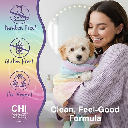 CHI Vibes for Dogs Soothing 2-in-1 Dog Shampoo & Conditioner, Sensitive Skin Cleanser + Dog Deodorizer for Puppies & Adults, Vegan pH Balanced, Gluten & Paraben Free, Made in The USA, 12 Fl Oz