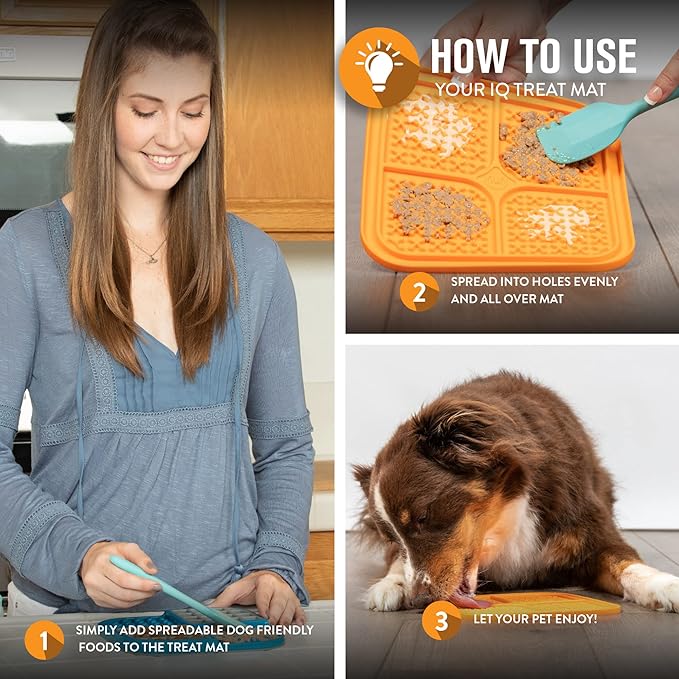 Hyper Pet IQ Treat Lick mat for Dogs, Dog Slow Feeder & Cat Lick mats | Great Alternative to Slow Feeder Bowls & Feeders | Perfect Dog Licking mat, Cat Puzzle & Enrichment Toys