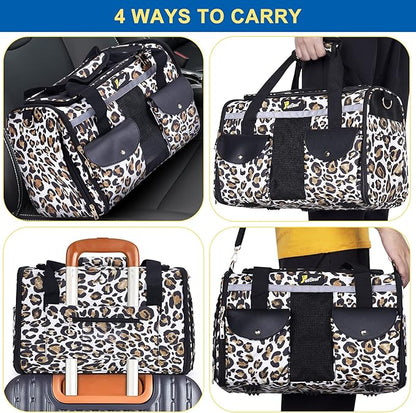Pet Carrier for Small Dogs and Cats - Soft-Sided Travel Kennel, Portable Foldable Bag (Large)