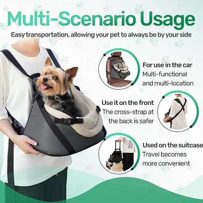 YUDODO 1-7lbs Tiny Dog Car Seat for Teacup Chihuahua Yorkie Luxury PU Leather Small Dog Booster Seat with Safety Belt, Soft Cushion, Gray