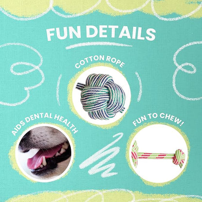 SNUG AROOZ Braidy Bunch Cotton Rope Dog Toy - Assorted Colors - Braided Design with Giant Knot - Safe for Chewing - Ideal for Tugging & Fetching