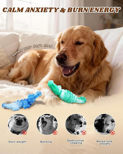 Tough Dog Toys for Aggressive Chewers 2 Pack, Indestructible Dog Toy for Large Dogs, Durable Dog Toys to Keep Them Busy for Large Breed, Teeth Cleaning and Training, Beef Flavor