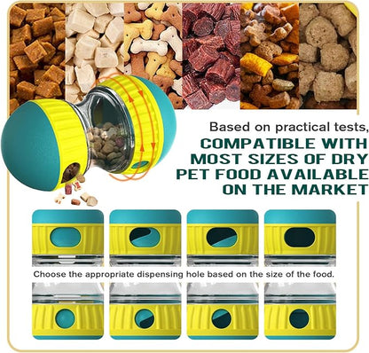 payanwin Dog Interactive Toys, Dog Treat Dispenser＆r Roller Design Dog Food Dispenser Slow Food Dispenser Feeder(Blue)