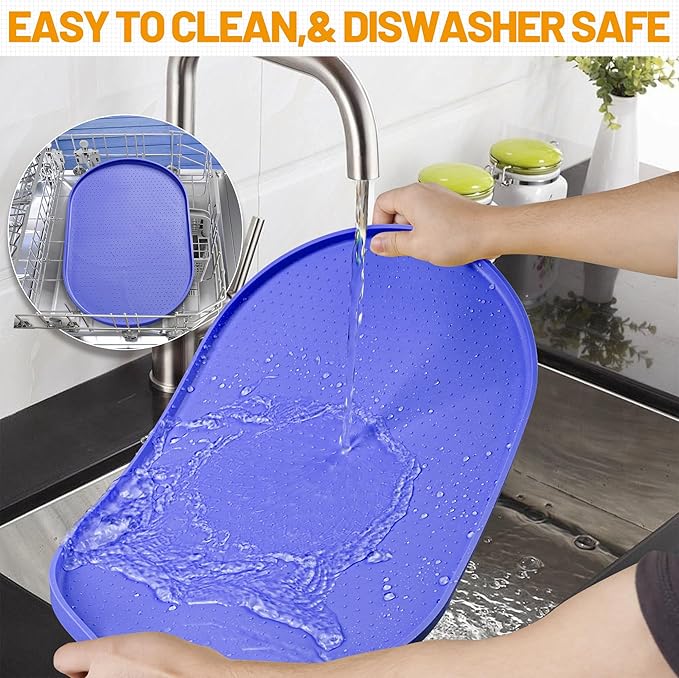 Hubulk 100% Waterproof Silicone Pet Feeding Mat with Raised Edge for Food and Water, Dog Bowl Mats, Cat Bowls Placemat with High Lip Protects Floor for Cats and Dogs (Purple, 32" L x 24" W)