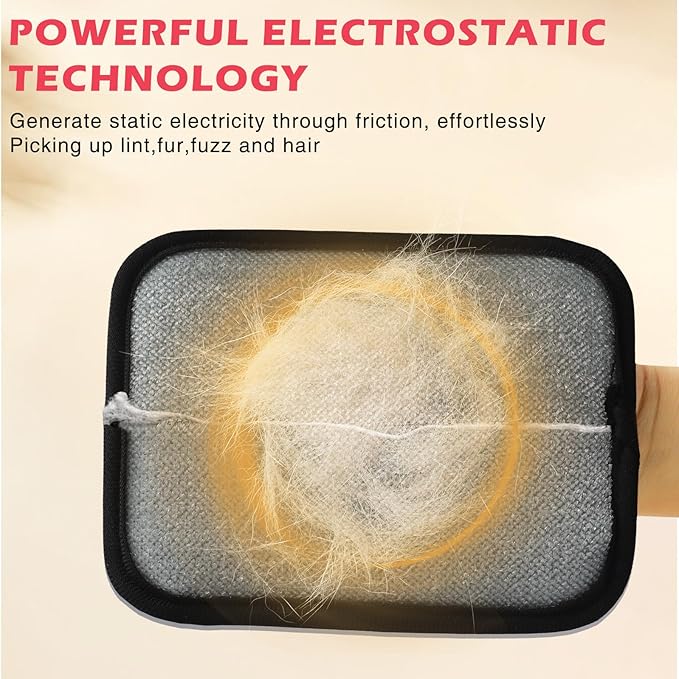 Static Pet Hair Removal Glove, Reusable Electrostatic Pet Cat Dog Hair Remover Grooming Brush