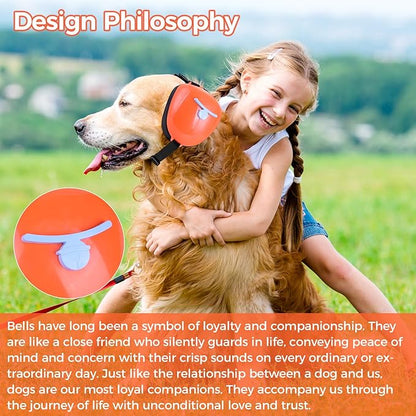 New Dog Ear Muffs for Noise Protection - 30dB NRR Dog Headphones, Noise Cancelling Hearing Protection Against Thunder/Fireworks/Vacuums, Upgraded Design with Bell Accent (Orange, Large)