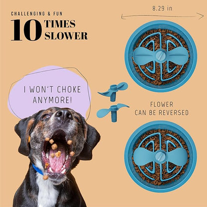 AVERYDAY Slow Feeder Dog Bowls for Large Breed, 2.5 Cups Deep Food Puzzle Bowl with Spinning Slow Feeder Insert, Non-Slip Bottom, Fits for Raised Stand, Hard Maze Design for Medium and Large Dogs