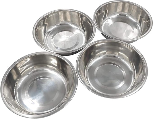 Stainless Steel Dog & Cat Bowls - 4-Pack