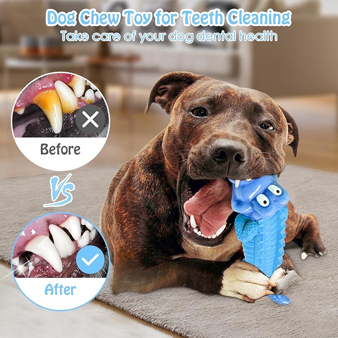 Tough Dog Chew Toys for Aggressive Chewers, Indestructible Dog Toy to Keep Them Busy & Reduce Boredom for Medium, Large Dogs, Milk Flavor