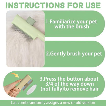1 PCS Pet Hair Removal Glove w/ 2PCS Pet Combs,Electrostatic Gloves for Cats&Dogs Flea Comb,Dog Comb,Cat Comb,Brush for Shedding,Reusable Animal Fur Removal Tool for Couch,Furniture,Carpet,Curtain