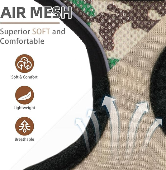 PUPTECK Soft Mesh Dog Harness and Leash Set Pet Puppy Cat Comfort Padded Vest No Pull Harnesses, Camouflage, L