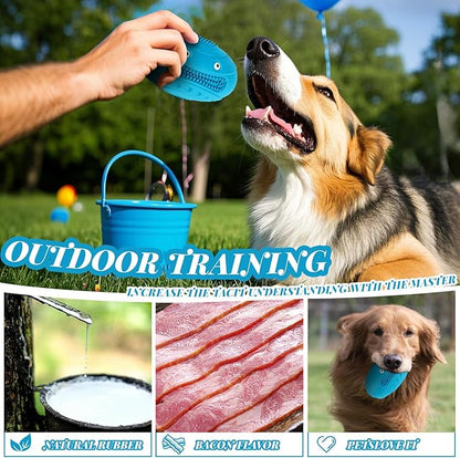 Indestructible Chew Toys for Aggressive Chewers - Durable, Squeaky, Large Toys for Big Dogs (Blue)