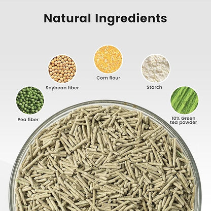 Gardner Pet Natural Tofu Cat Litter, Cat Litter with Green Tea Extract – Dust-Free, Fast Clumping, Flushable, and Odor Control for Multi-Cat Homes/6lbs x 6 Pack