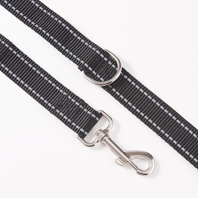 6FT Reflective Dog Leash for Large&Medium and Small Dogs,Nylon Leashes for Walking and Training,6 Foot Leash with D Ring, 6 FT (1 inch X 6FT, Black)