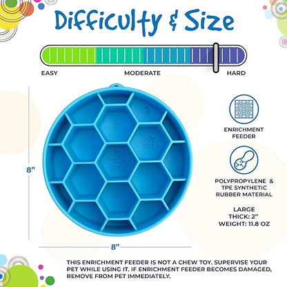 SodaPup Honeycomb Enrichment Bowl – Durable Enrichment Feeder Made in USA from Non-Toxic, Pet-Safe, Food Safe Material for Mental Stimulation, Slowing Down Eating, Healthy Digestion, & More