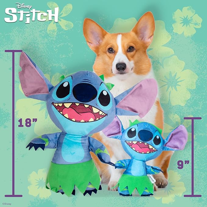 Disney for Pets Lilo and Stitch 18” Jumbo Plush Squeaker Dog Toy, Crinkle & Squeaky Pet Plushy, Cute Dog Toy Fans