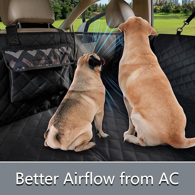 Back Seat Extender, Car Seat Cover for Dogs with Hard Bottom as a Hammock Bridge for Pets Travel, Waterproof Back Protector Fits for Standard Cars & SUVs (Black)