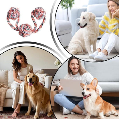 Dog Rope Toy – Interactive Chewing & Tug Toy | Puppy Teething Rope for Teeth Cleaning, Boredom Relief, Play, Training, Indoor, Home, Travel, Outdoor, Exercise, Fun & Pet Enrichment