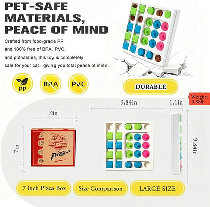 Cat Puzzle Feeder ，Cat Puzzle Toy ，Interactive Slow Feeder Kitten Toys ，Maze Hidden Food Pet Feeder，Toys for Bored Indoor Adult Cats