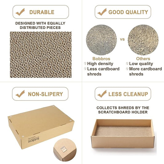 5 Packs in 1 XL Cat Scratcher, Cat Scratching Pad, Double Sided Cardboard Cat Scratcher