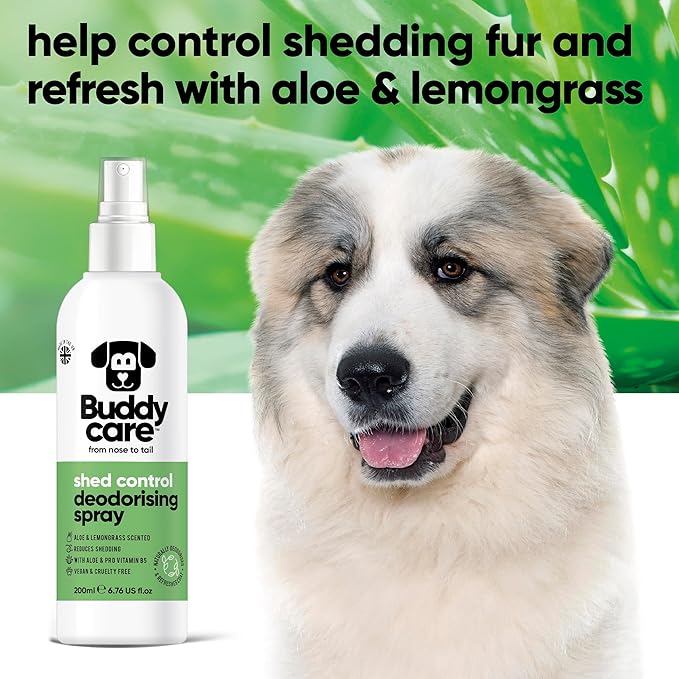 Dog Deodorising Spray - Deodorising Spray for Dogs - With Aloe Vera and Pro Vitamin B5 (Aloe Vera & Lemongrass, 200ml)