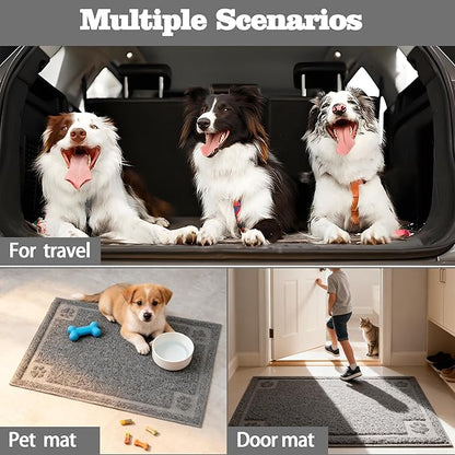 Darkyazi Pet Feeding Mat Large for Dogs and Cats,24"×36" Flexible and Easy to Clean Feeding Mat,Best for Non Slip Waterproof Feeding Mat (Grey)