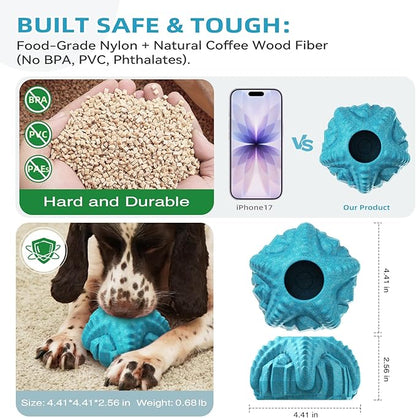 Interactive Dog Toys for Aggressive Chewers Indestructible Dogs Toy for Large/Medium Breed Durable Dog Frozen Treat Toy to Keep Them Busy and Reduces Anxiety 3-in-1 Enrichment Toys (Blue)