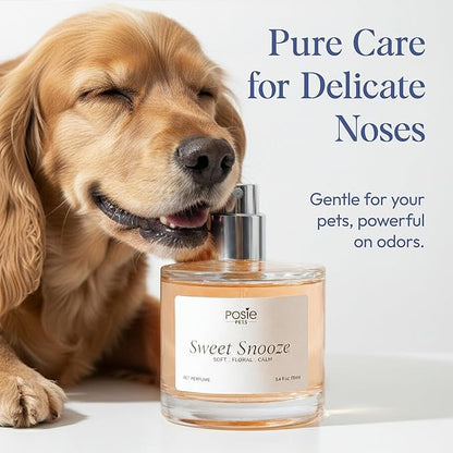 Dog Cologne Spray with Long Lasting Jasmine, Musk, and Vanilla Scent - Vegan Alcohol-Free Pet Deodorizer for Smelly Dogs - Water-Based Luxury Puppy Grooming Fragrance - Sweet Snooze 3.4FlOz