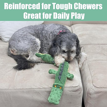 SPOT Skinneeez Extreme Triple Squeak Crocodile - Durable, Stuffing-Free Dog Toy with Rip-Stop Mesh & 3 Jumbo Squeakers, For Aggressive Chewers - Perfect for Medium to Large Dogs & Puppies, 24 inch