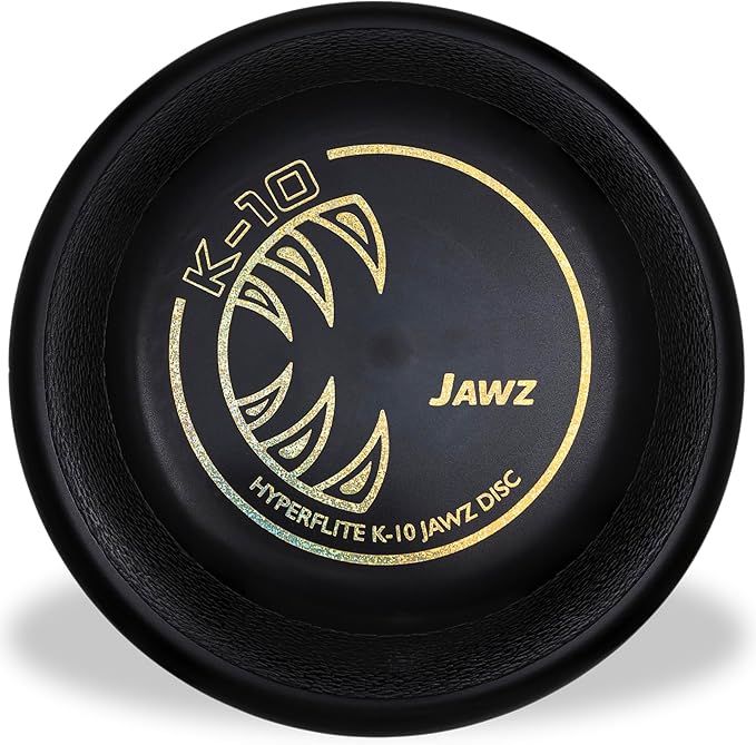 Hyperflite K-10 Jawz Dog Flying Disc – Toughest Puncture-Resistant Disc – Ultra-Long Flights – World Record Proven – Competition Approved – 8.75” / 150g – Midnight (Black)