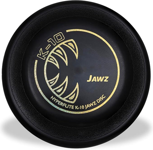 Hyperflite K-10 Jawz Dog Flying Disc – Toughest Puncture-Resistant Disc – Ultra-Long Flights – World Record Proven – Competition Approved – 8.75” / 150g – Midnight (Black)