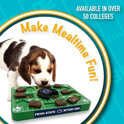 NCAA Puzzle Toy Slow Feeder, Puzzle Treat Dog Toy, Interactive Dog Treat Toy, Dog Puzzle Feeding Slow Toy (Penn State Nittany Lions)