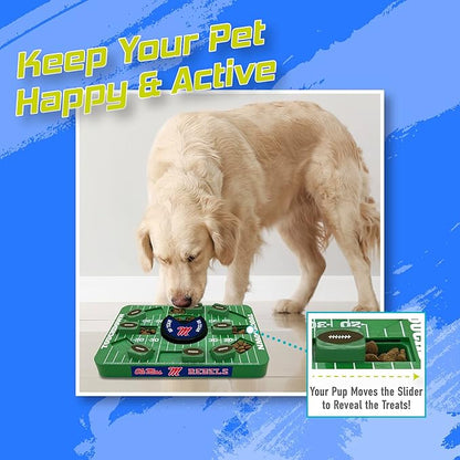 Pets First NCAA Mississippi (Ole Miss) Large Puzzle Toy - Interactive Dog Treat & Slow Feeding Toy