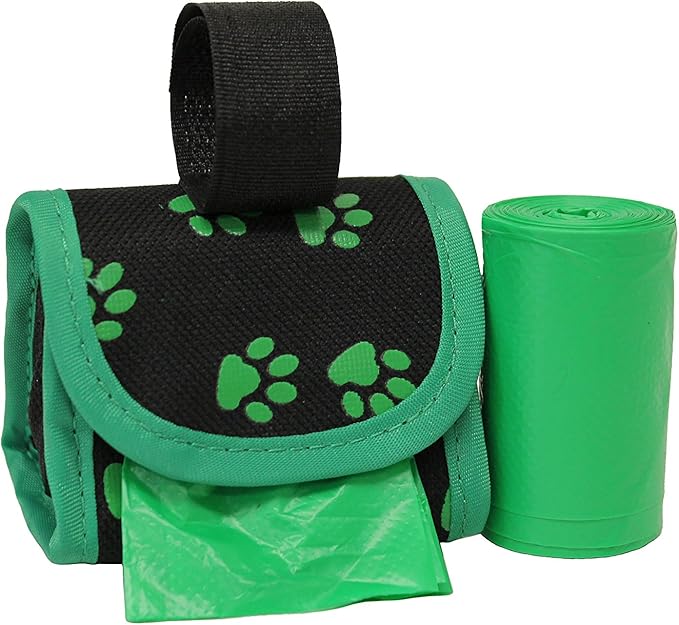 FiveStarPet Purse Dispenser with 2 Rolls Refill Bags (Green Paw)