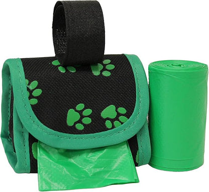 FiveStarPet Purse Dispenser with 2 Rolls Refill Bags (Green Paw)