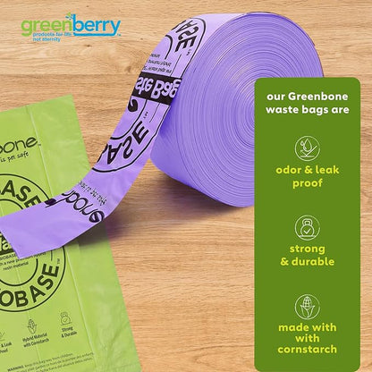 Greenbone BioBase Pull and Go Poop Bags 300 Bag Roll Lavender Scent For Home or Yard Box Dispenser